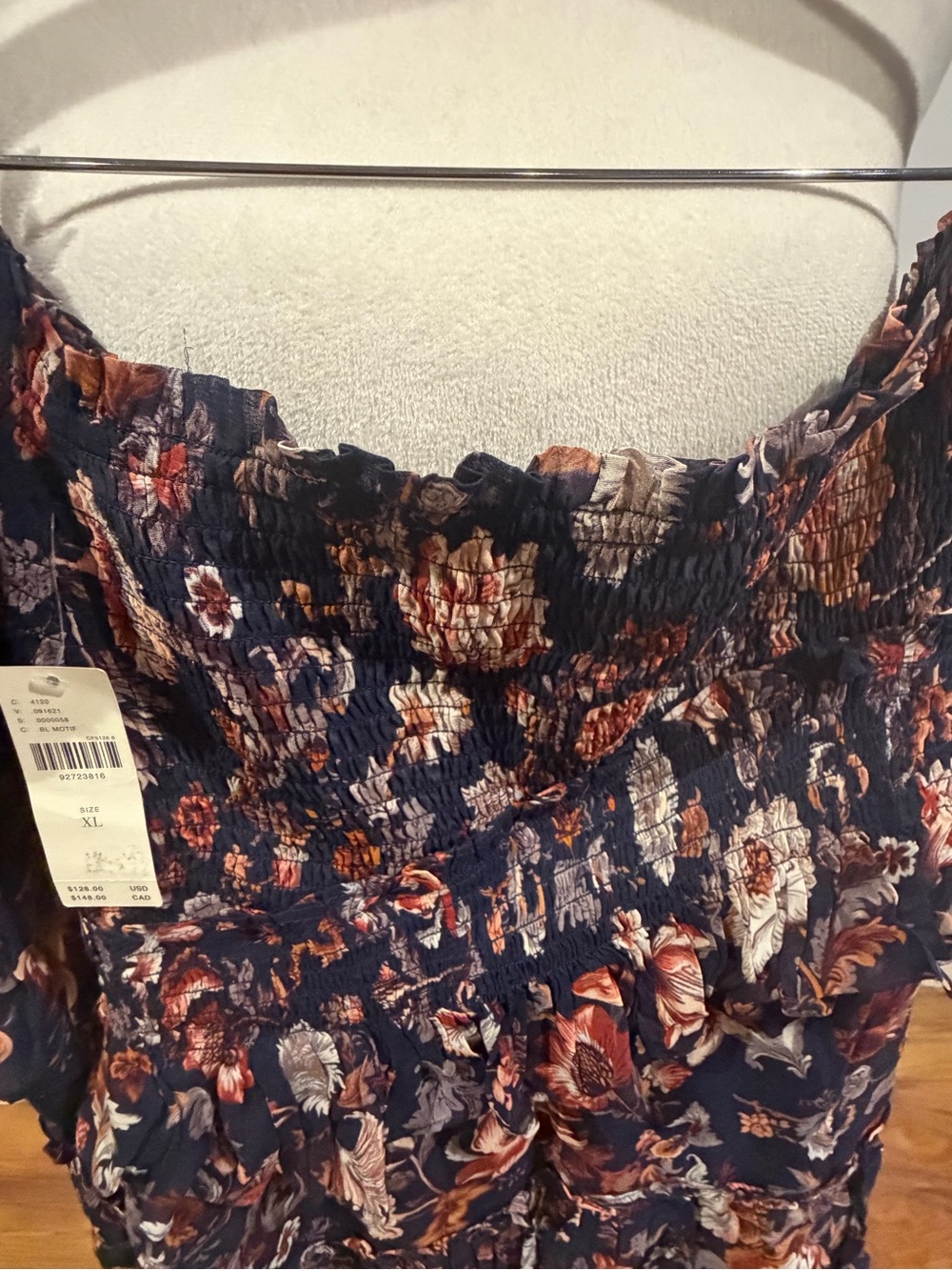 Anthropologie Navy Floral Ruffle Mini Skirt - Picture 7 of 11
